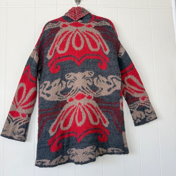 Free People Womens Intarsia Knit Oversized Cardigan Sweater Size M/L Boho - Picture 2 of 9